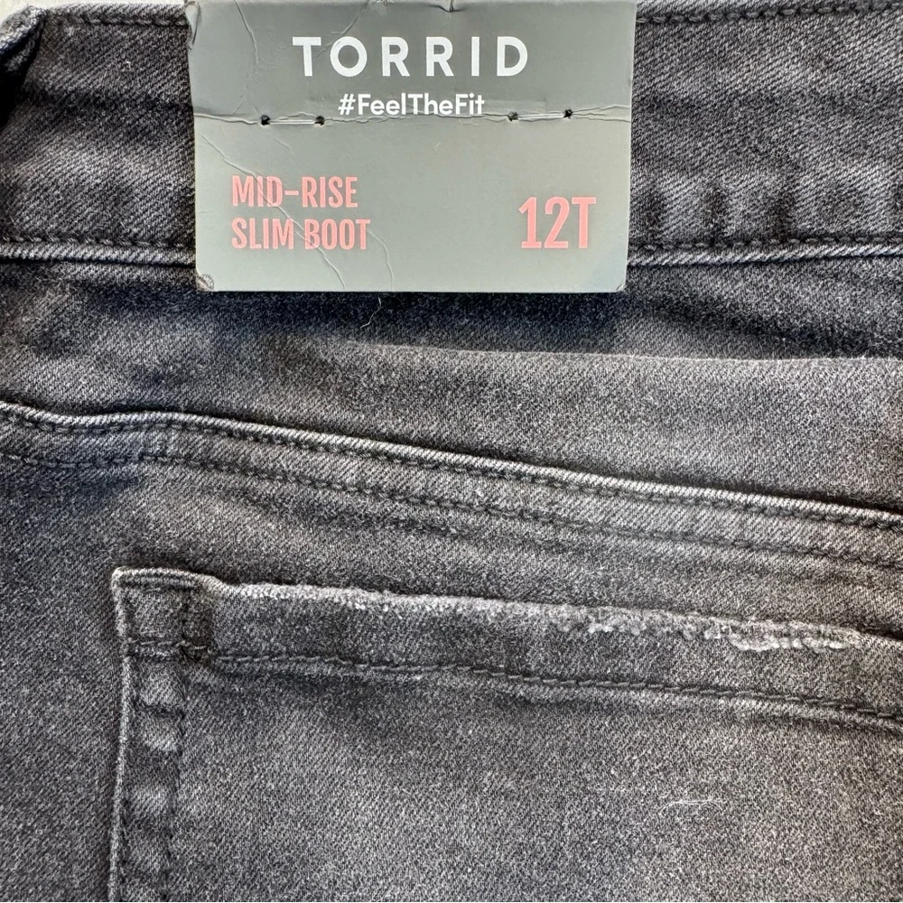 Torrid Mid Rise Slim Boot Blackout Stretch Denim‎ Jeans Size 12 Tall #219